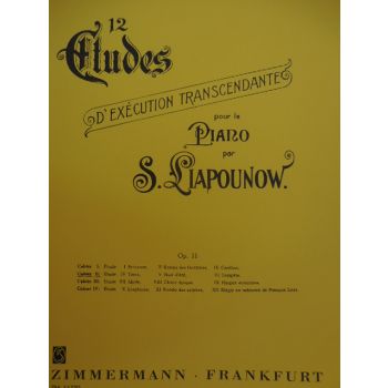 ZIMMERMANN - S.Liapounow 12 Studi Per Pianoforte Vol. I Op11