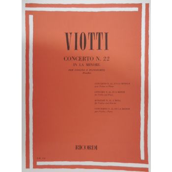 RICORDI - Viotti Concerto N¦22 In La Minore Violino/piano