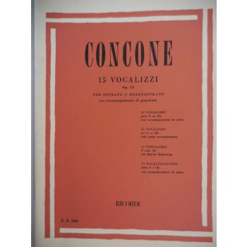 RICORDI - Concone 15 Vocalizzi Op 12 (soprano O Mezzosoprano