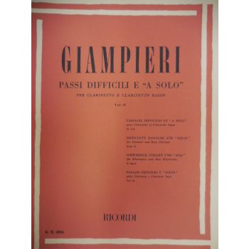 RICORDI - Giampieri Passi Difficili E " A Solo" Per Clarinetto