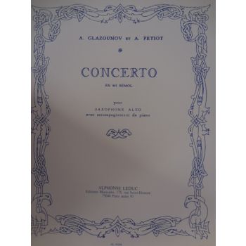LEDUC - Alexander Glazunov - Concerto en mi Bemol - saxophone Mib Et Piano By Alexander Glazunov. for E-Flat saxophone and Piano