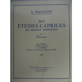 LEDUC - A.Magnani 10 Etudes Caprices De Grande Difficulté Pour Clarinette