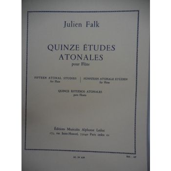 LEDUC - J.Falk Quinze Etudes Atonales Pour Flute