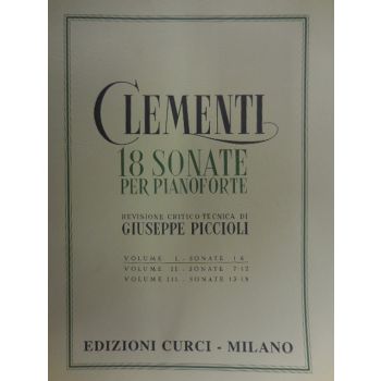 CURCI - Clementi 18 Sonate Per Pianoforte 1 Volume