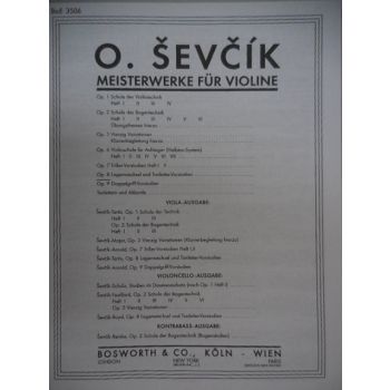 BOSWORTH - O.Sevcik Meisterwerke Fur Violine Etudes Opus 8