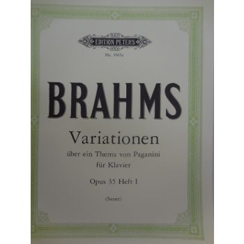 EDITION PETERS - Brahms Variationen Thema Von Paganini Op.35 Heft I