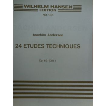 WILHEIM HANSEN - J.Andersen 24 Etudes Techniques Op 63 Cah 1 Pour F
