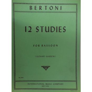 INTERNATIONAL MUSIC COMPANY - Bertoni 12 Studies For Bassoon
