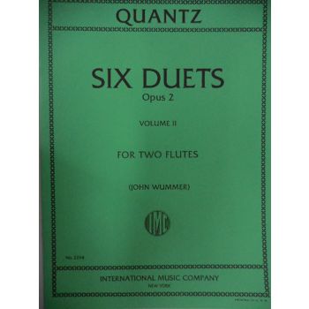 INTERNATIONAL MUSIC COMPANY - Quantz Six Duets Op 2 For Two Flutes Vol. II