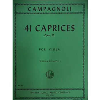 INTERNATIONAL MUSIC COMPANY - Campagnoli 24 Caprices Op 22 For Viola