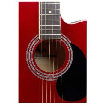 STAGG - SA 20 DCE RED Chitarra Acustica Elettrificata Dreadnought Cutaway Rossa
