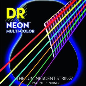 DR - MCA-10 Neon Hi-Def Multi-Color Acoustic Extra Light 10 48 Lite muta di corde per chitarra acustica