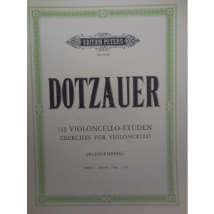 EDITION PETERS - Dotzauer 113 Violoncello Etuden Book 1 (n. 1-34)