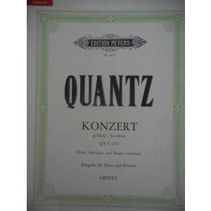EDITION PETERS - Quantz Konzert G-moll Flote,streicher Und Basso Co