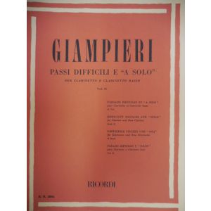 RICORDI - Giampieri Passi Difficili E " A Solo" Per Clarinetto
