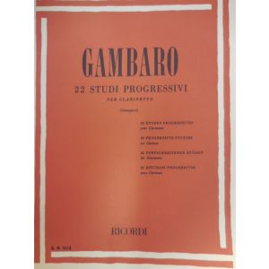 RICORDI - Gambaro 22 Studi Progressivi Per Clarinetto