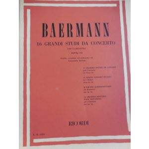 RICORDI - Baermann 16 Grandi Studi Da Concerto per Clarinetto