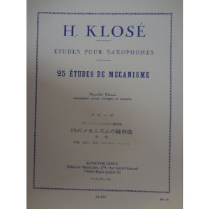 LEDUC - H.Klose' 25 Etudes De Mecanisme Pour Saxophones