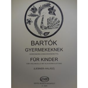 EDITIO MUSICA BUDAPEST - Bartok Gyermekeknek Fur Kinder Violoncello Mit Kla