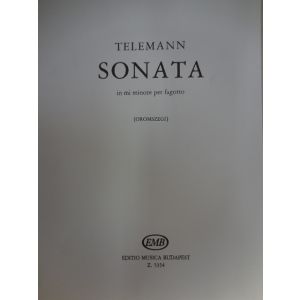 EDITIO MUSICA BUDAPEST - Telemann Sonata In Mi Minore Per Fagotto