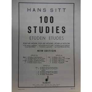 SCHOTT - H. Sitt 100 Studies For The Violin Op 32 Book Iii