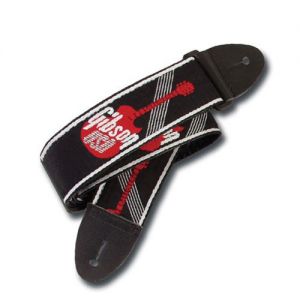 GIBSON - ASGG-600 2" Woven Stylestrap W/ Gibson Logo - Red Tracolla per chitarra/basso
