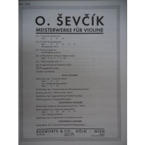 BOSWORTH - O.Sevcik Meisterwerke Fur Violine Etudes Opus 8