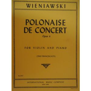 INTERNATIONAL MUSIC COMPANY - Wieniawski Polonaise De Concert Op 4 Violin/piano