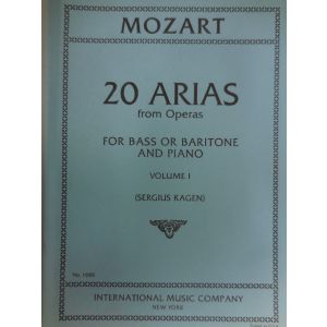 INTERNATIONAL MUSIC COMPANY - Mozart 20 Arias From Opera (bass Or Baritone And Piano