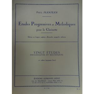 LEDUC - Paul Jeanjean 20 Etudes Progressive Et Melodiques Pour La Clarinette 2 cahier