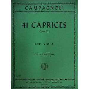 INTERNATIONAL MUSIC COMPANY - Campagnoli 24 Caprices Op 22 For Viola