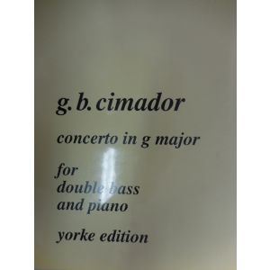 G.b.cimador Concerto In G Major For Double Bass An
