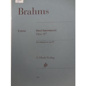 G.HENLE VERLAG - Brahms Drei Intermezzi Op 117 Per P/f