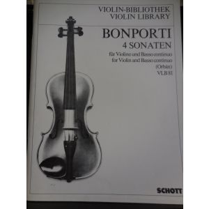 SCHOTT - Bonporti 4 Sonaten X Violino E Basso Continuo