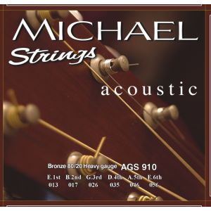 MICHAEL STRINGS - Ags 910 13/56 Bronze 80/20 Heavy Gauge