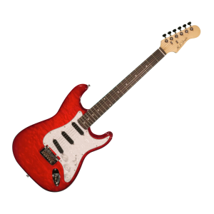 M.J.DOUGLAS - Chitarra Elettrica Mjst7223 Transparent Dark Red