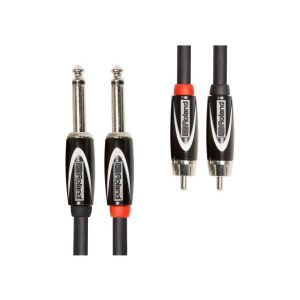 ROLAND - RCC-10-2R28 Black Series Coppia di cavi audio jack 6,3mm - RCA 3 metri