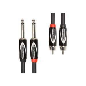 ROLAND - Rcc-5-2R28 Black Series Cavo Audio Stereo Jack M 6,3mm - Rca M 1,5 metri