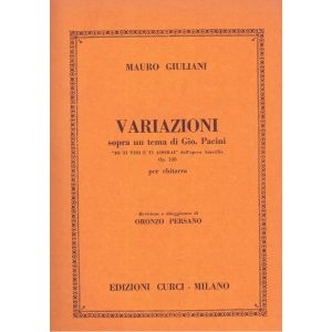 M.giuliani Variazioni Sopra Un Tema Di Gio. Pacini Op 128