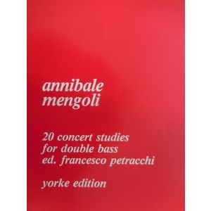 YORKE EDITION - A.Mengoli 20 Concert Studies For Double Bass Ed.f.