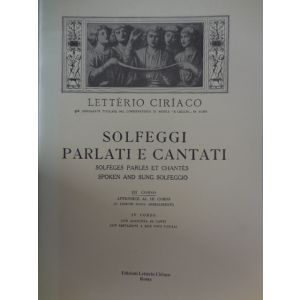 L.CIRIACO - Solfeggi Parlati E Cantati Iii Corso