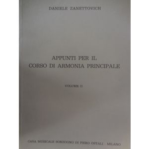 SONZOGNO - D.Zanettovich Appunti Per Il Corso Di Armonia Prin