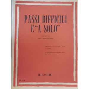 RICORDI - L.Torrebruno Passi Difficili E "a Solo" Per Timpani